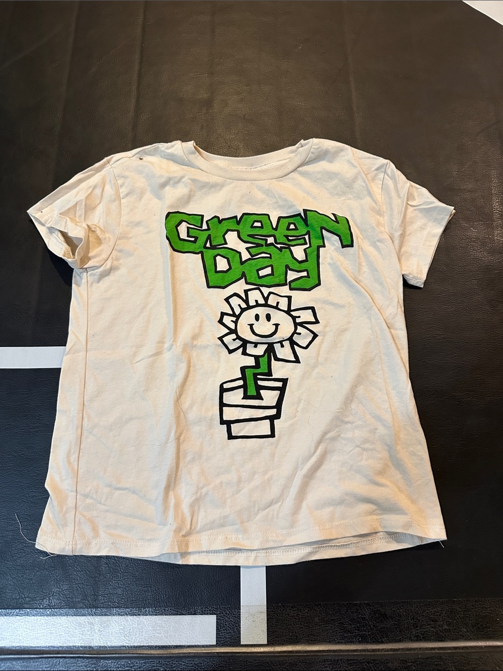 Old Navy White Tee with Green 'Green Day' Graphic